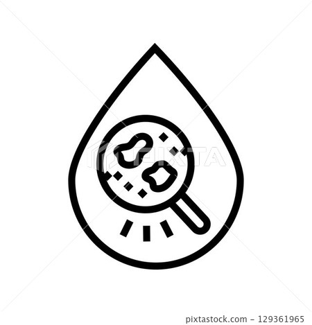 microplastic particles water drop line icon vector illustration 129361965