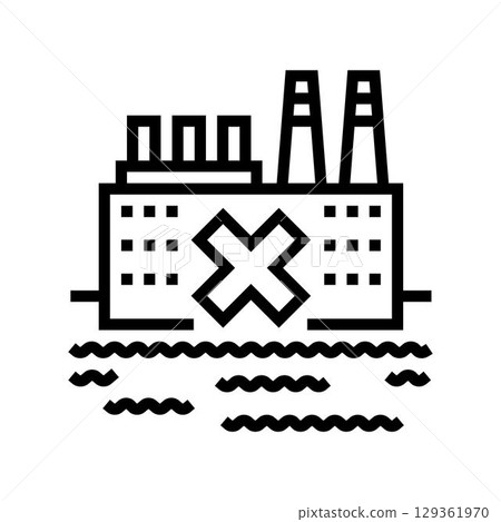 factory wover river line icon vector illustration 129361970