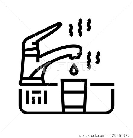 tap water bad smell line icon vector illustration 129361972