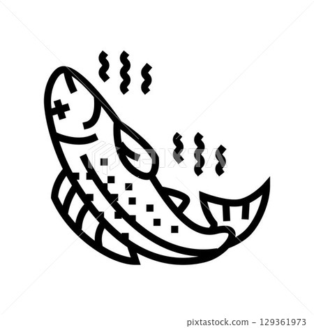 poisoned fish line icon vector illustration poisoned fish line icon vector illustration 129361973