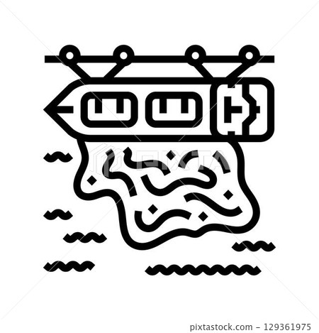 industrial port oil leakage line icon vector illustration 129361975