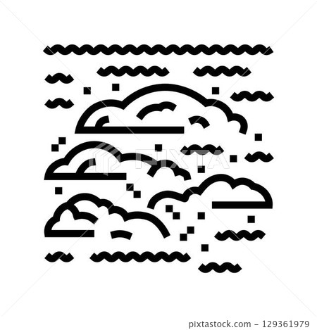 foamy polluted river water line icon vector illustration 129361979
