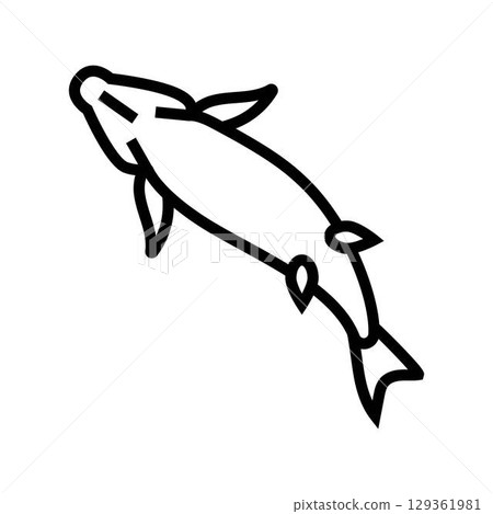 dead fish floating belly up line icon vector illustration dead fish floating belly up line icon vector illustration 129361981