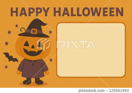 Halloween pumpkin message card 129361983