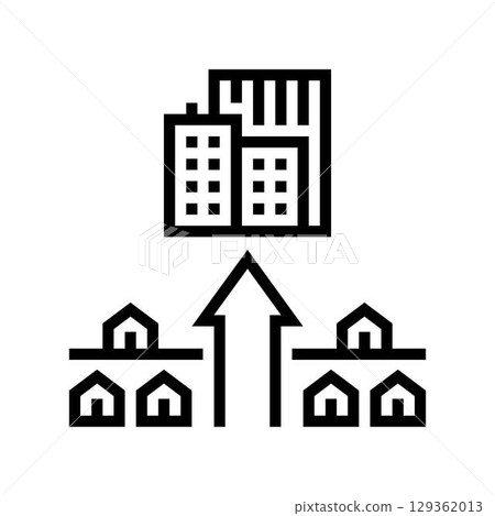 urban migration arrows line icon vector illustration 129362013