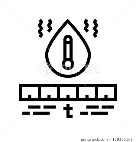 thermal effect water quality pollution line icon vector illustration 129362161