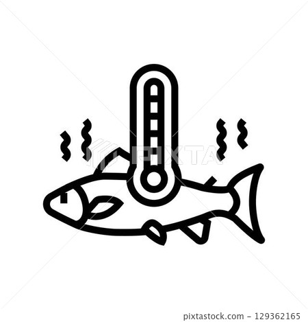 thermal pollution indicator line icon vector illustration thermal pollution indicator line icon vector illustration 129362165