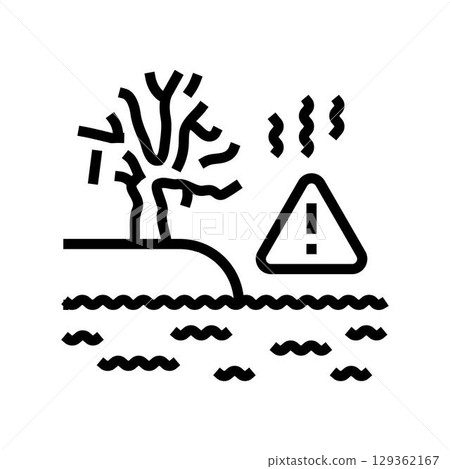 thermal impact ecosystems line icon vector illustration 129362167