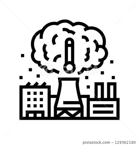 air pollution from heat pollution line icon vector illustration 129362180