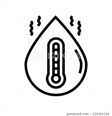 water temperature increase line icon vector illustration 129362194