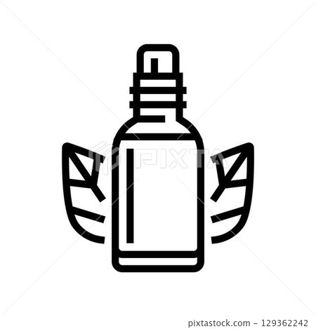 essential oils bottle leaves line icon vector illustration 129362242