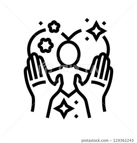 gratitude reflection inclusive fitness line icon vector illustration gratitude reflection inclusive fitness line icon vector illustration 129362243