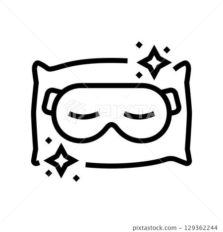 sleep mask pillow restful sleep line icon vector illustration sleep mask pillow restful sleep line icon vector illustration 129362244