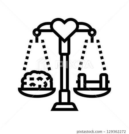 balance scale mental physical health line icon vector illustration balance scale mental physical health line icon vector illustration 129362272