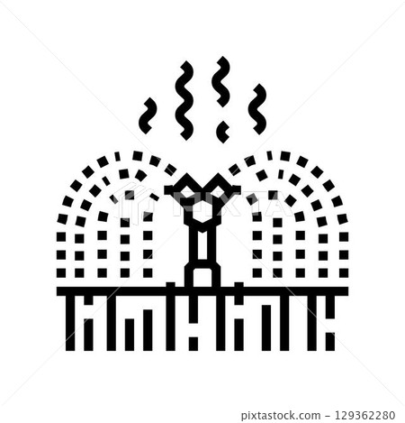 farmers using water contaminated metals irrigation line icon vector illustration farmers using water contaminated metals irrigation line icon vector illustration 129362280