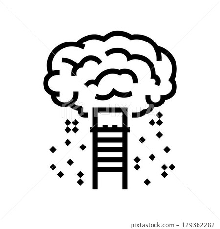 industrial smokestacks releasing particulate matter containing toxic metals line icon vector illustration industrial smokestacks releasing particulate matter containing toxic metals line icon vector illustration 129362282