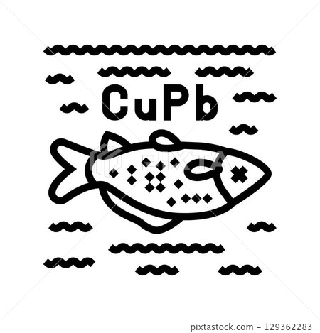 fish death lake due high concentrations copper lead line icon vector illustration fish death lake due high concentrations copper lead line icon vector illustration 129362283