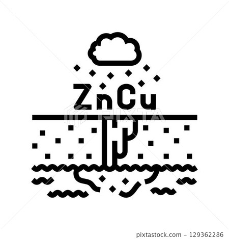 copper zinc runoff river system after heavy rainfall line icon vector illustration copper zinc runoff river system after heavy rainfall line icon vector illustration 129362286