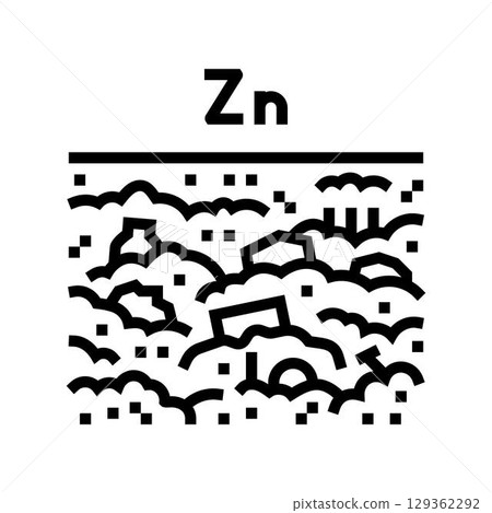zinc contamination soil due industrial waste disposal line icon vector illustration 129362292