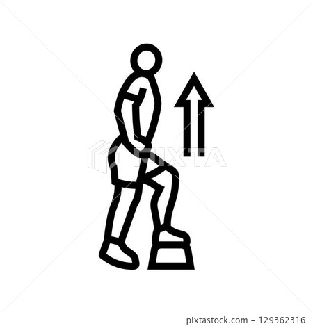 ankle stretch step functional fitness line icon vector illustration 129362316