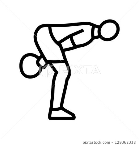 kettlebell swing functional fitness line icon vector illustration kettlebell swing functional fitness line icon vector illustration 129362338