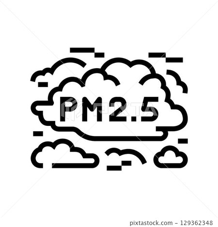 smog cloud labeled air pollution line icon vector illustration smog cloud labeled air pollution line icon vector illustration 129362348
