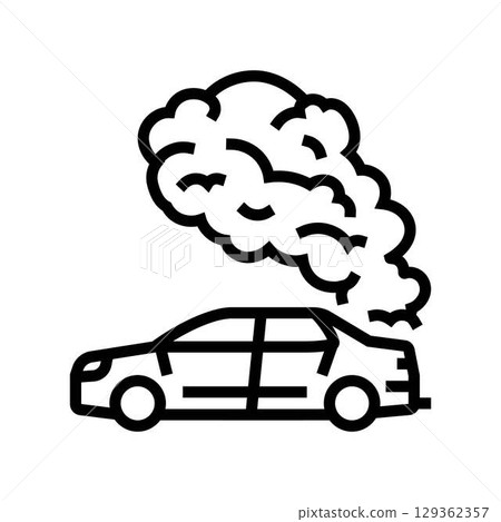 car visible exhaust fumes air pollution line icon vector illustration car visible exhaust fumes air pollution line icon vector illustration 129362357