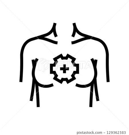 breast development adolescence puberty line icon vector illustration breast development adolescence puberty line icon vector illustration 129362383