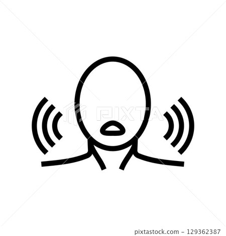 voice change adolescence puberty line icon vector illustration 129362387