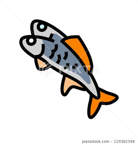 mutated fish deformities color icon vector illustration 129362398