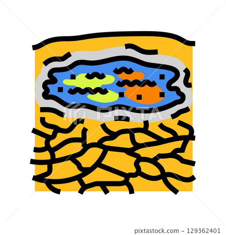 dried landscape dirty water source color icon vector illustration dried landscape dirty water source color icon vector illustration 129362401