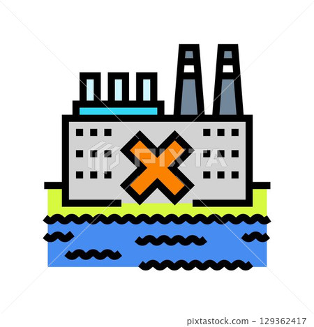 factory wover river color icon vector illustration factory wover river color icon vector illustration 129362417