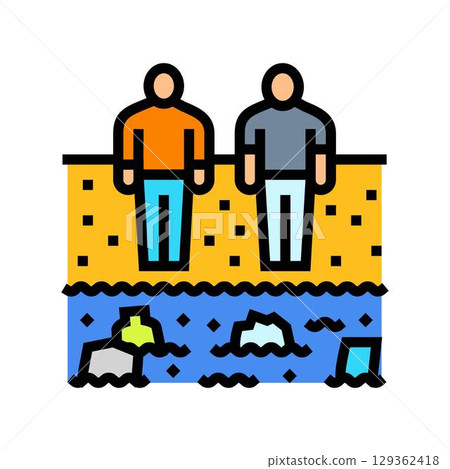 children contaminated pond color icon vector illustration children contaminated pond color icon vector illustration 129362418