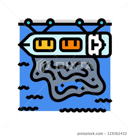 industrial port oil leakage color icon vector illustration industrial port oil leakage color icon vector illustration 129362432