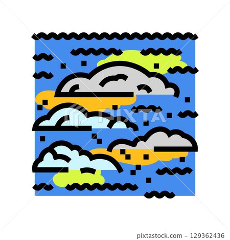 foamy polluted river water color icon vector illustration foamy polluted river water color icon vector illustration 129362436