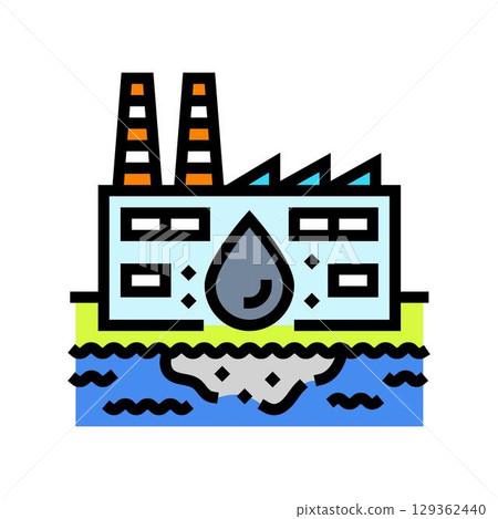 factory discharging waste river color icon vector illustration factory discharging waste river color icon vector illustration 129362440