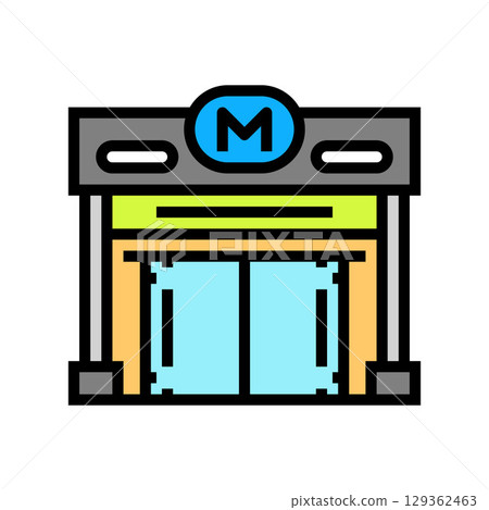 subway entrance urbanization color icon vector illustration 129362463