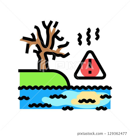 thermal impact ecosystems color icon vector illustration thermal impact ecosystems color icon vector illustration 129362477