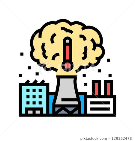 air pollution from heat pollution color icon vector illustration air pollution from heat pollution color icon vector illustration 129362478