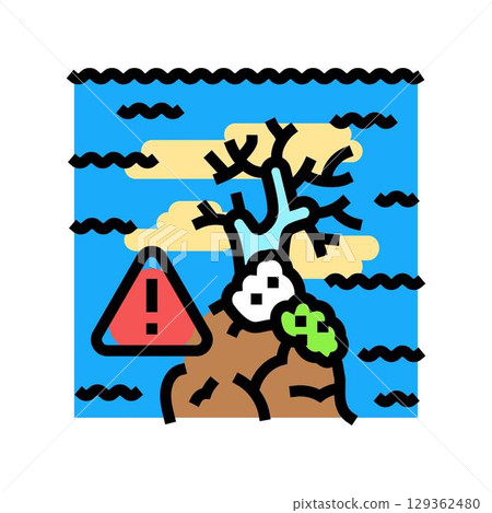 thermal stress coral reefs color icon vector illustration thermal stress coral reefs color icon vector illustration 129362480