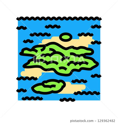 algae bloom pollution color icon vector illustration algae bloom pollution color icon vector illustration 129362482