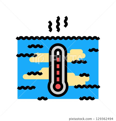 ocean warming pollution color icon vector illustration ocean warming pollution color icon vector illustration 129362494