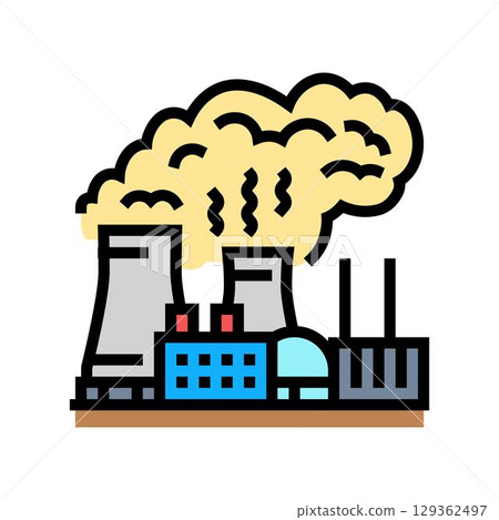 thermal plumes pollution color icon vector illustration 129362497