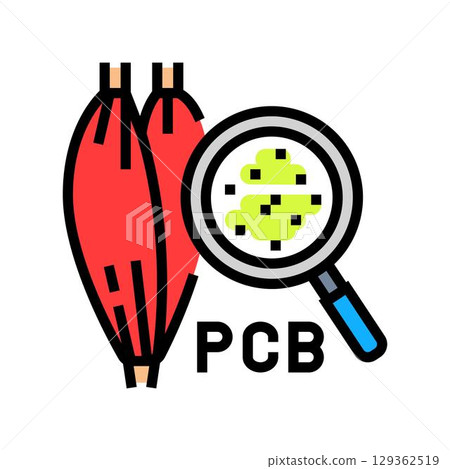 microscope view pcb particles human tissue color icon vector illustration microscope view pcb particles human tissue color icon vector illustration 129362519