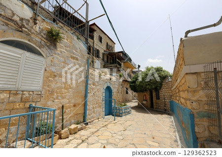 The ancient city of Safed in northern Israel. City of artists and Kabbalists. 129362523