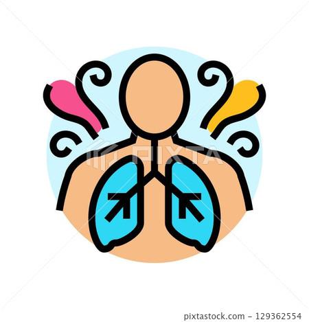 breathing technique inclusive fitness color icon vector illustration breathing technique inclusive fitness color icon vector illustration 129362554