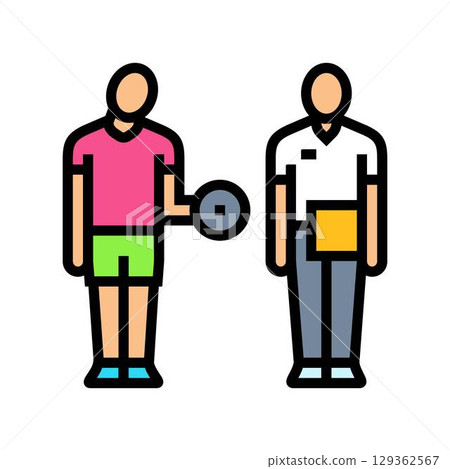 supportive coach trainer helping color icon vector illustration 129362567