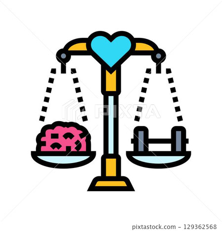 balance scale mental physical health color icon vector illustration 129362568