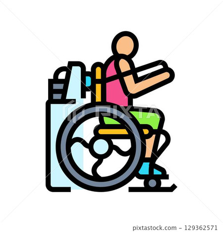 wheelchair adaptive inclusive fitness color icon vector illustration 129362571
