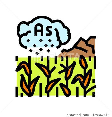 arsenic poisoning crops mining area color icon vector illustration arsenic poisoning crops mining area color icon vector illustration 129362618
